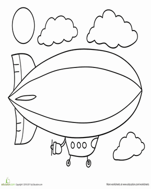 Blimp | Coloring Page | Education.com
