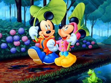 Animated Disney Mickey Mouse and Minnie Mouse in Love Wallpaper ...