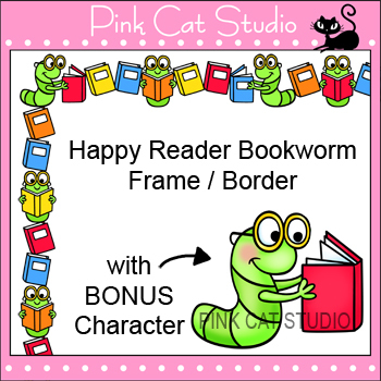 Borders-Happy-Reader-Bookworm-Frame-Border-Clip-Art-Commercial-Use ...