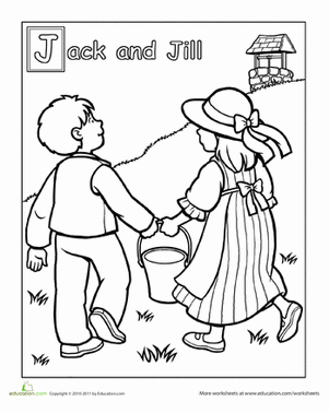 Jack and Jill Went Up the Hill | Coloring Page | Education.com