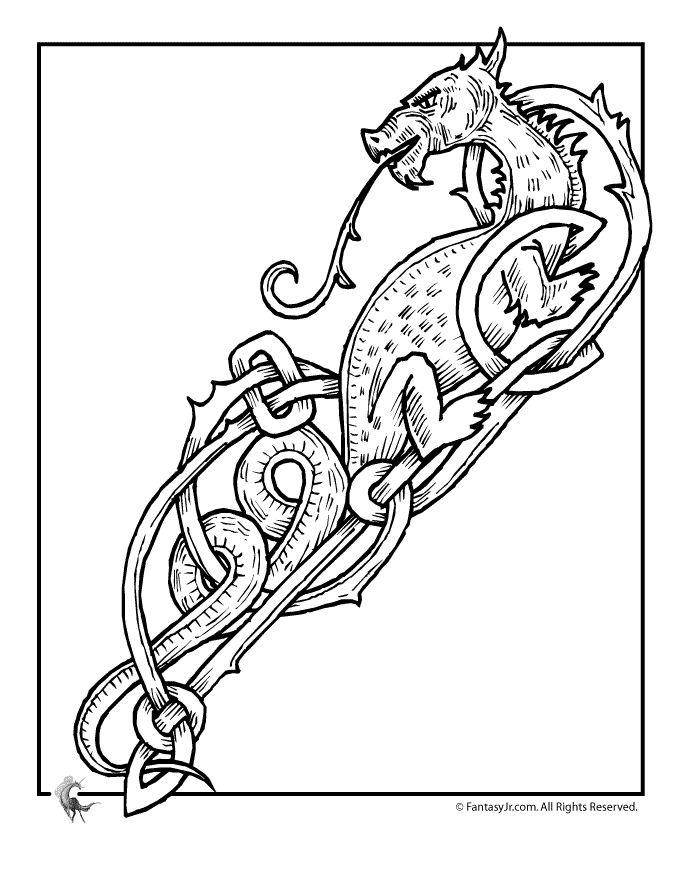 Celtic Dragon Coloring Pages | coloring! | Pinterest
