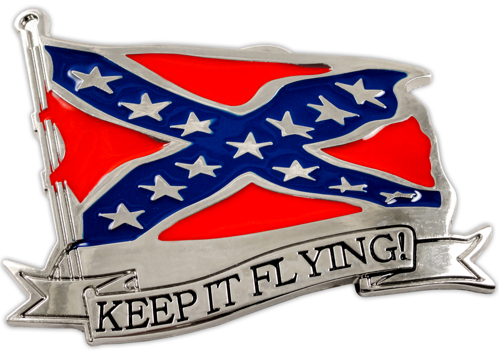 Confederate "Keep It Flying" Belt Buckle With FREE Belt
