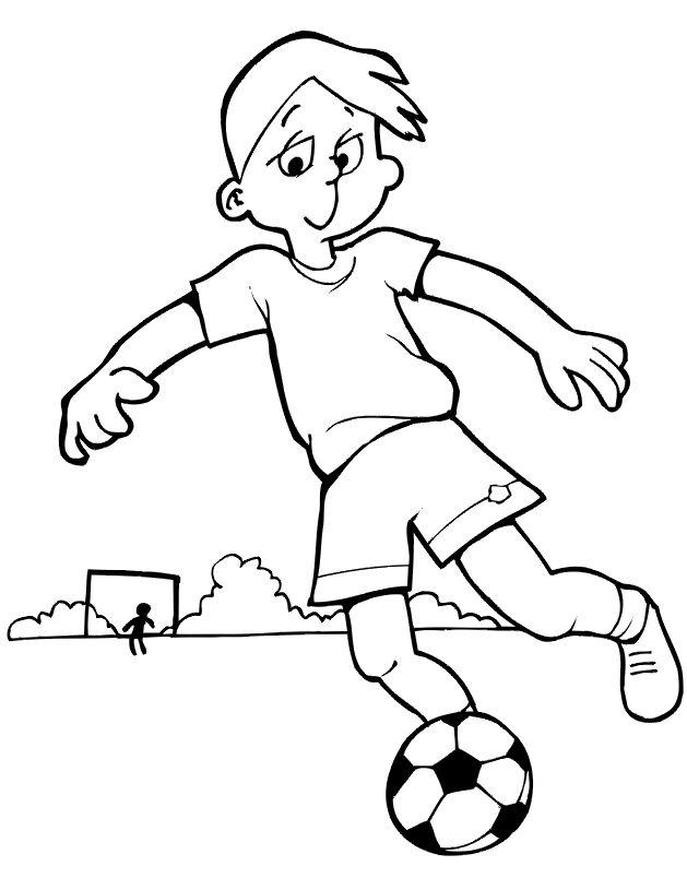 Boy Play Soccer Coloring Pages Free : New Coloring Pages