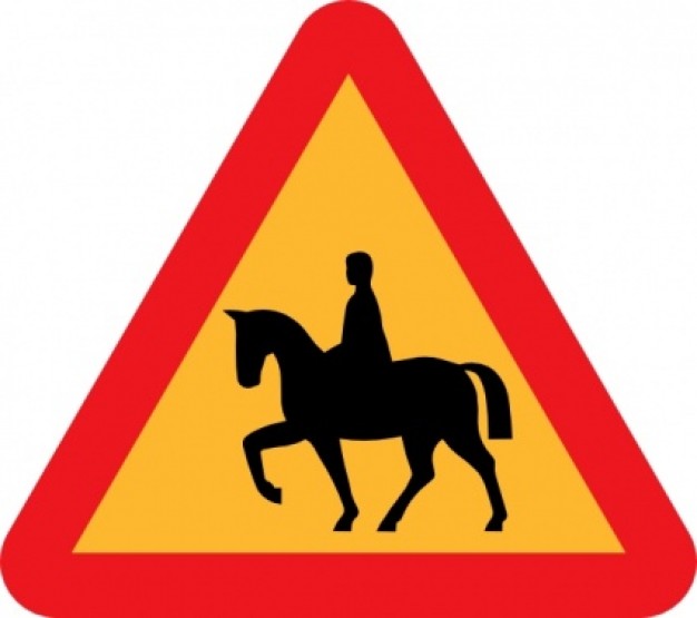 Horse Riders Road Sign clip art Vector | Free Download