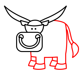 Drawing a cartoon bull