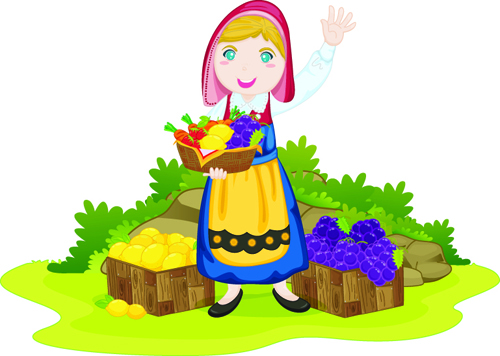 Elements of Beautiful German girl vector 04 - Vector People free ...