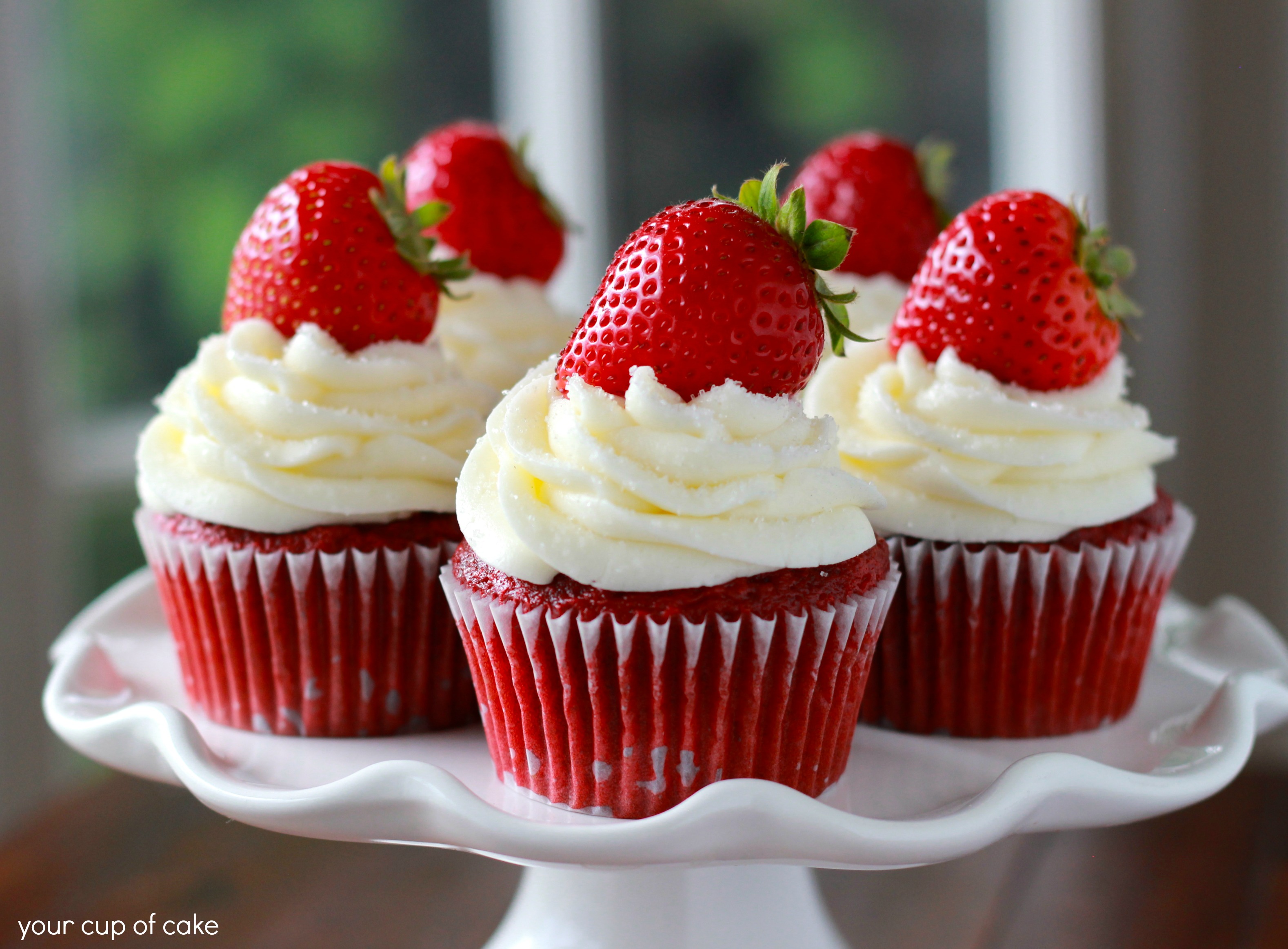 Strawberry Red Velvet Cupcakes - Your Cup of Cake