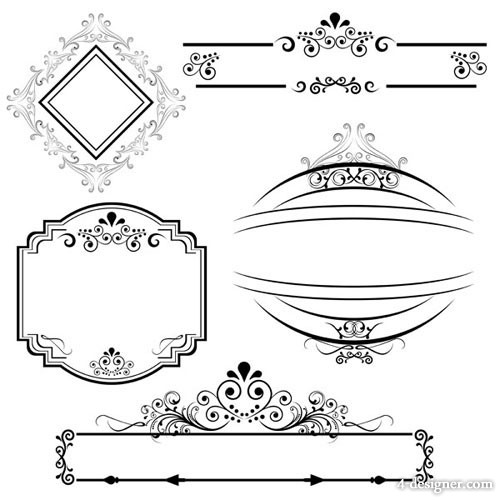 4-Designer | European lines border vector material 03 Vector material