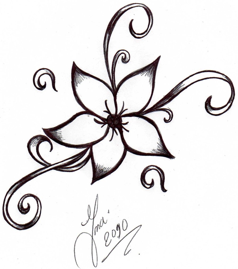 Cool Drawing Flower Tattoo Designs Clipart - Free Clipart