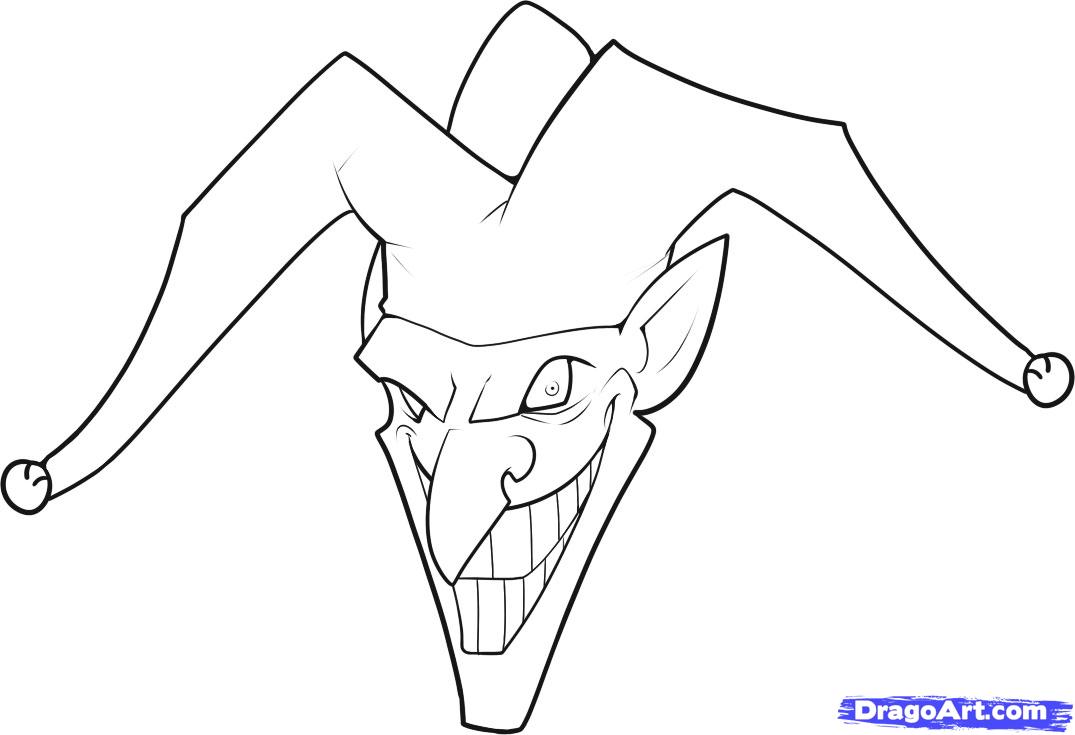 How to Draw a Jester, Step by Step, Tattoos, Pop Culture, FREE ...