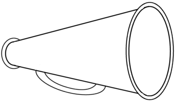 Cheerleader Coloring Pages Megaphones | Coloring Page