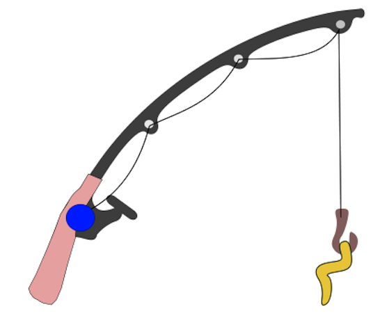 Clip Art Fishing Pole and Fish Clipart