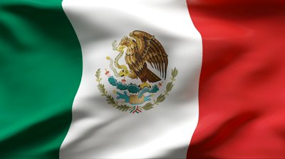 Creased Mexican Flag In Slow Motion With Visible Wrinkles And ...