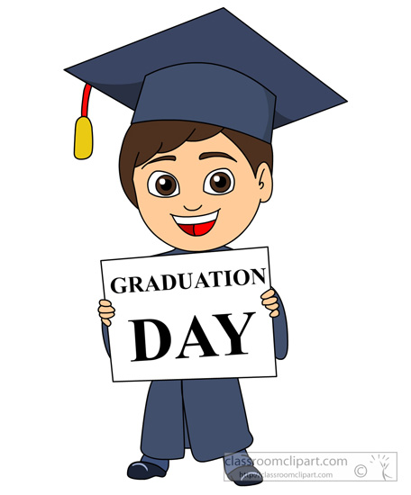 Graduation : student-cap-gown-holding-graduation-day-sign ...