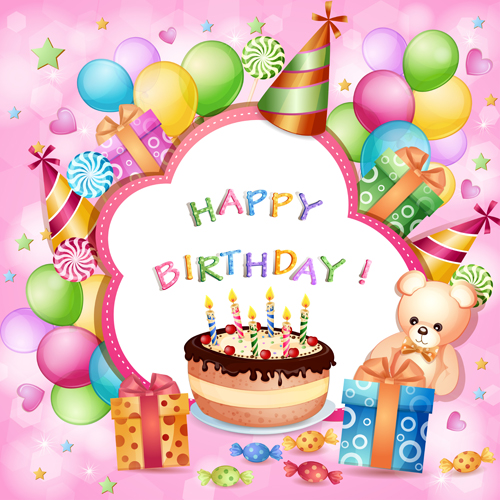 Cartoon Birthday cards design vector 03 - Vector Festival free ...
