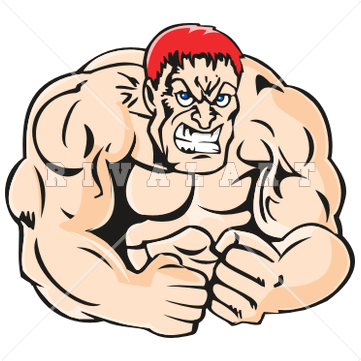 Sports Clipart Image of Huge Man With Muscles Weightlifting ...