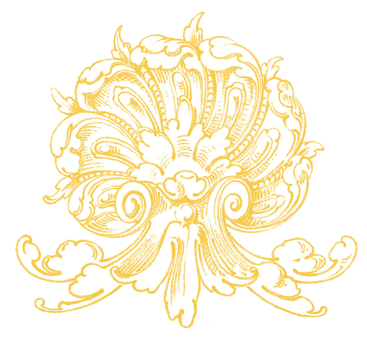 Vintage Ornamental Clip Art - Shell with Scrolls - The Graphics Fairy