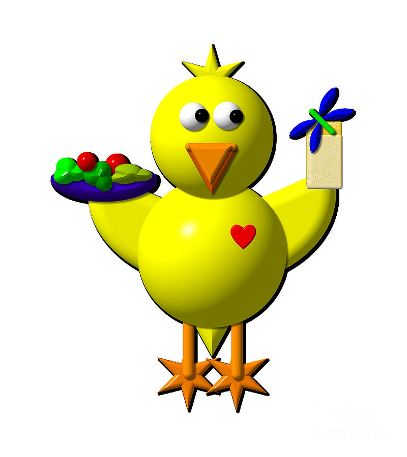 Cute Canary With Salad And Milk by Rose Santuci-Sofranko - Cute ...