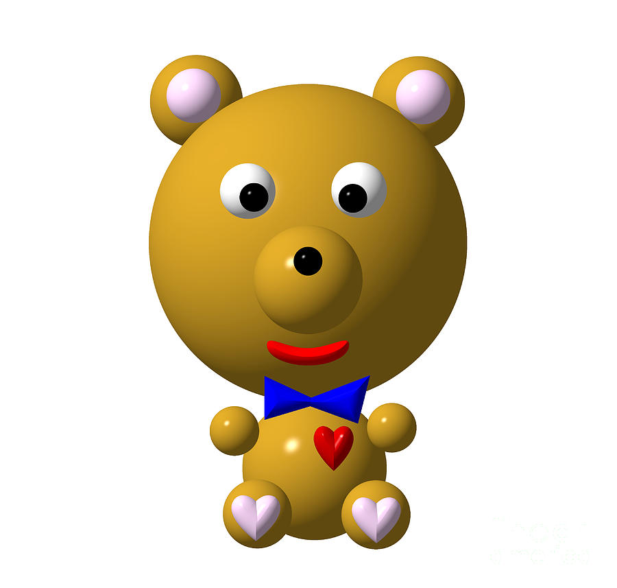 Cute Bear With Bow Tie by Rose Santuci-Sofranko - Cute Bear With ...