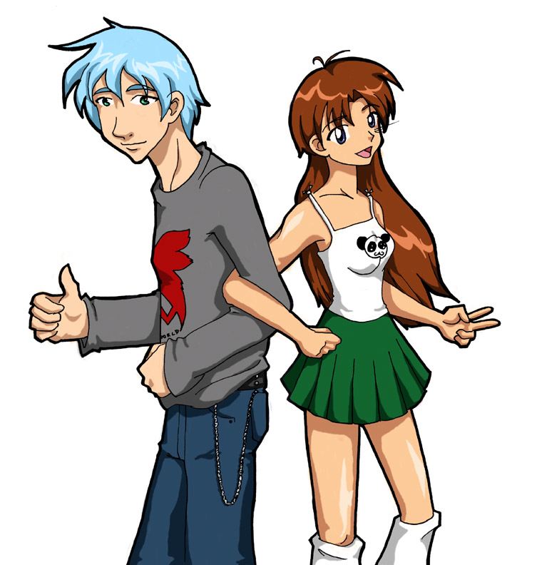 Happy anime couple commission by brokensymphony on deviantART
