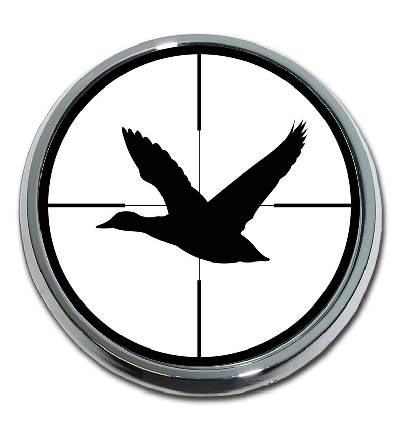 Hunting Chrome Auto Emblem (Pheasant Target)
