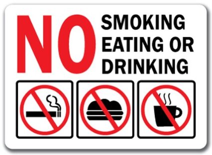 Amazon.com - No Smoking Eating or Drinking Sign with Graphic - 10 ...