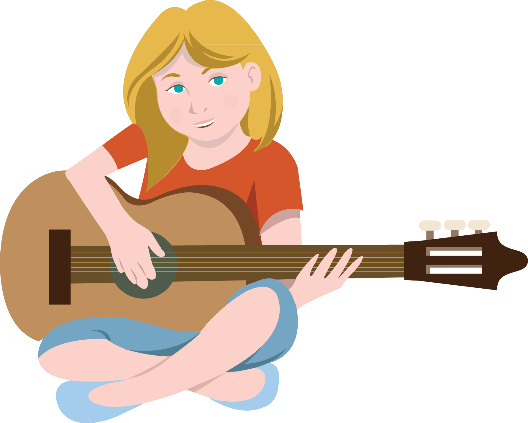 Free Clip-Art: People » Everyday People » Girl Playing Guitar