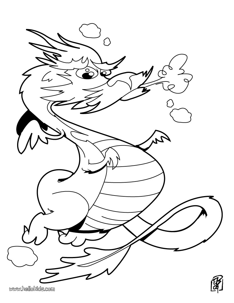Chinese cartoon to colour in - Cartoon Dragon Chinese New Year ...