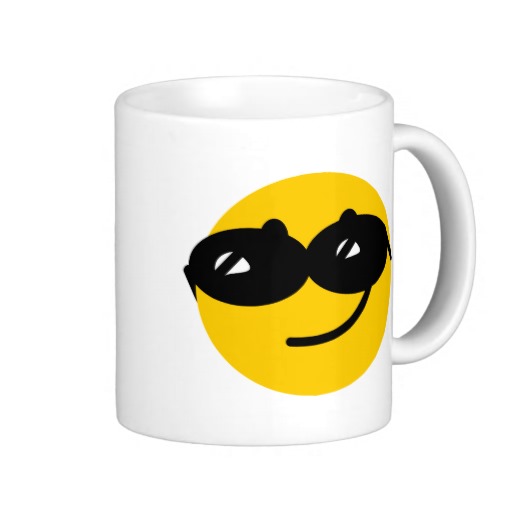 Flirty sunglasses smiley face mugs | Zazzle