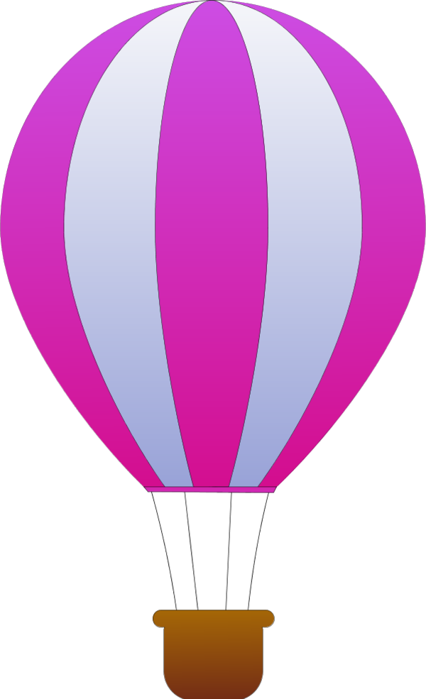 Vertical Striped Hot Air Balloons 3 - vector Clip Art