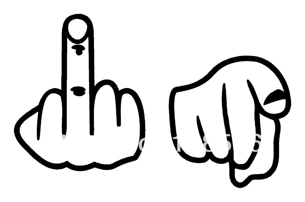 Middle Finger funny car truck vehicle window sticker vinyl decal ...