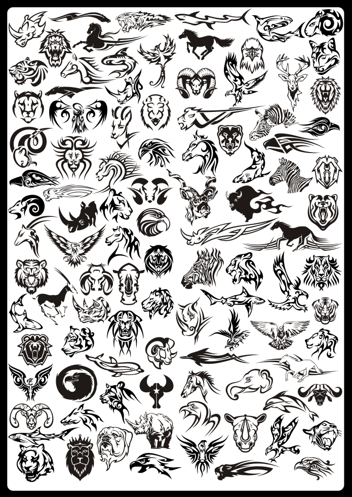 Tribal Animals Clip Art