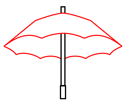 Drawing a cartoon umbrella
