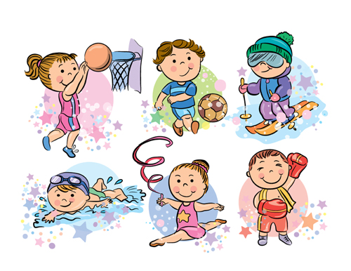 Sports people cartoon vector 02 - Vector Cartoon free download