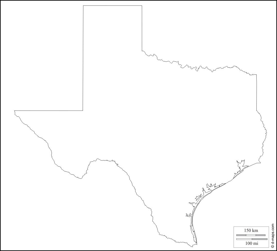 Texas: free map, free blank map, free outline map, free base map ...