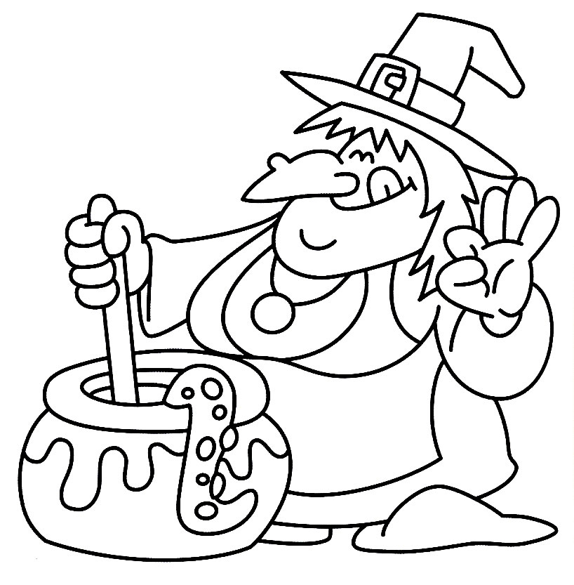 Coloring Pictures Of Witches - AZ Coloring Pages
