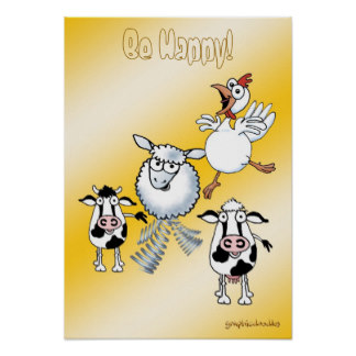 Farm Animal Cartoon Art, Farm Animal Cartoon Paintings & Framed ...