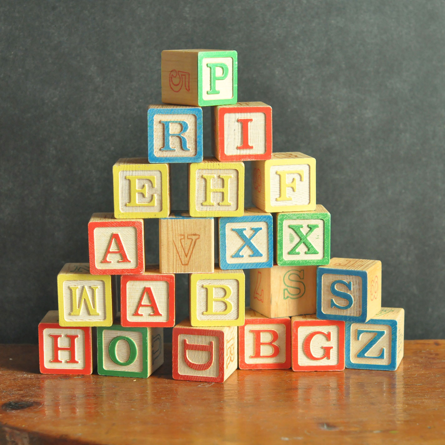 Vintage Alphabet Blocks set of 22 Antique Learning by drowsySwords