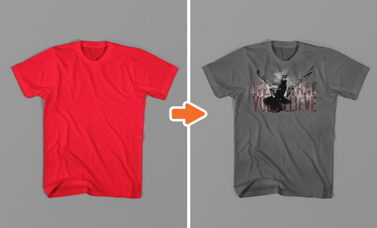 Photoshop Men's T-Shirt Flat Templates Pack