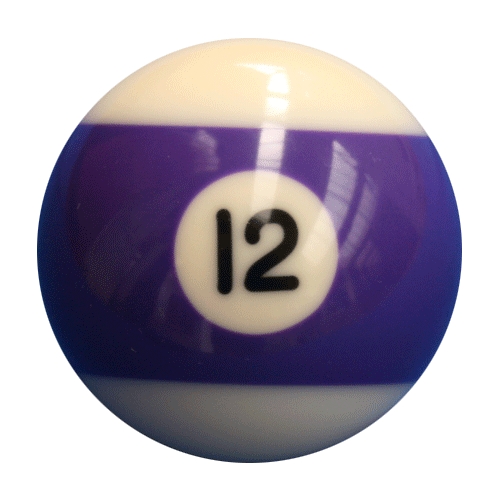 Single Number 12 Pool Ball | snookerandpool.co.uk