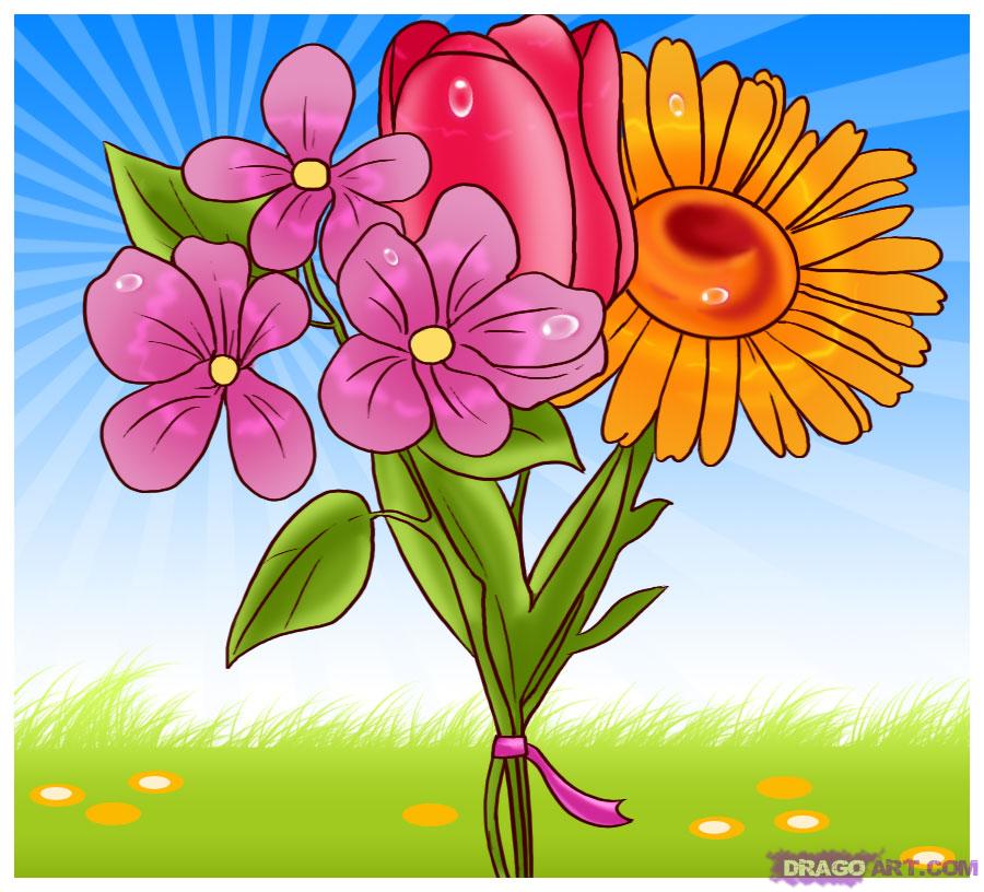 How to Draw Spring Flowers, Step by Step, Flowers, Pop Culture ...