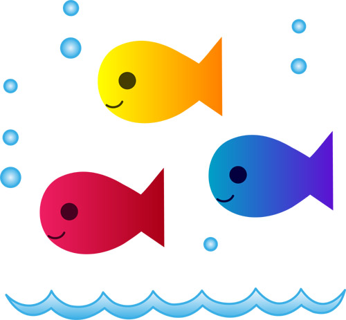 Cute & Colourful Fish free vector children design for free ...