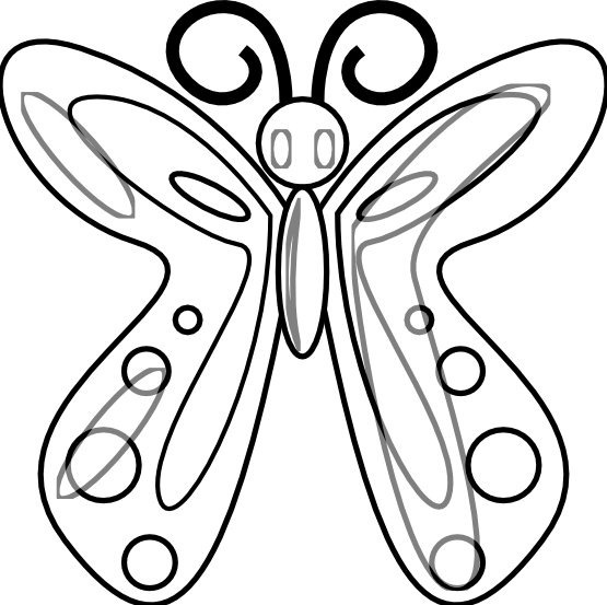 clipartist.net » Clip Art » butterfly 14 black white flower ...