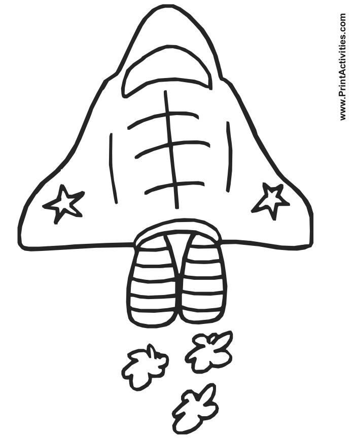 simple Spaceship Coloring Pages for kids boys and girls ...