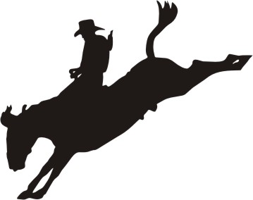 bucking horse silhouette vinyl window decal 6" x 5" - ClipArt Best ...