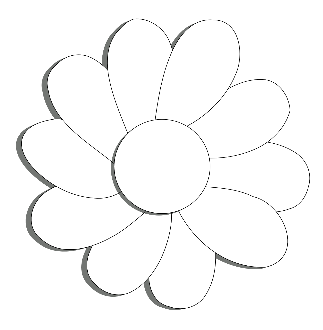 Printable Flower Clipart Black And White