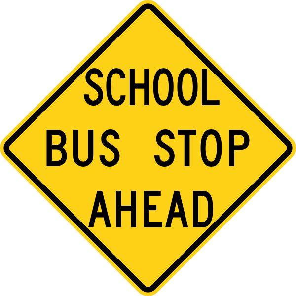 School Bus Stop Ahead Sign clip art - vector clip art online ...