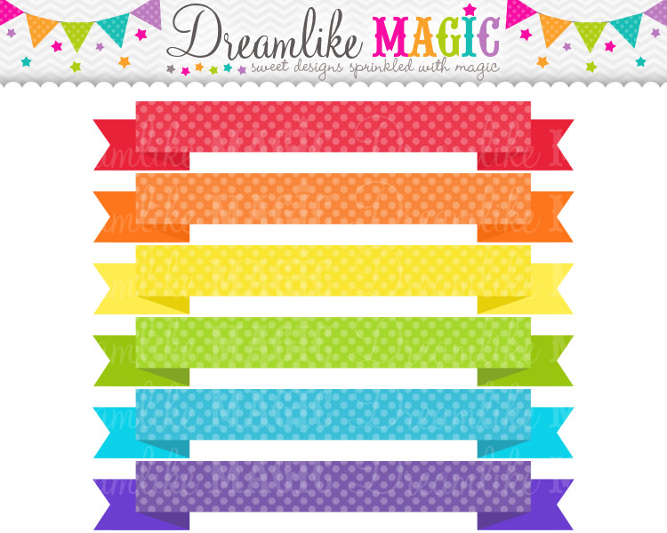 Primary Ribbon Banners Clipart for Personal or by DreamlikeMagic