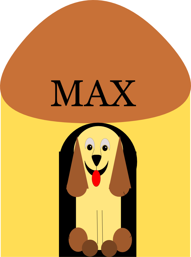 OnlineLabels Clip Art - Puppy & Doghouse