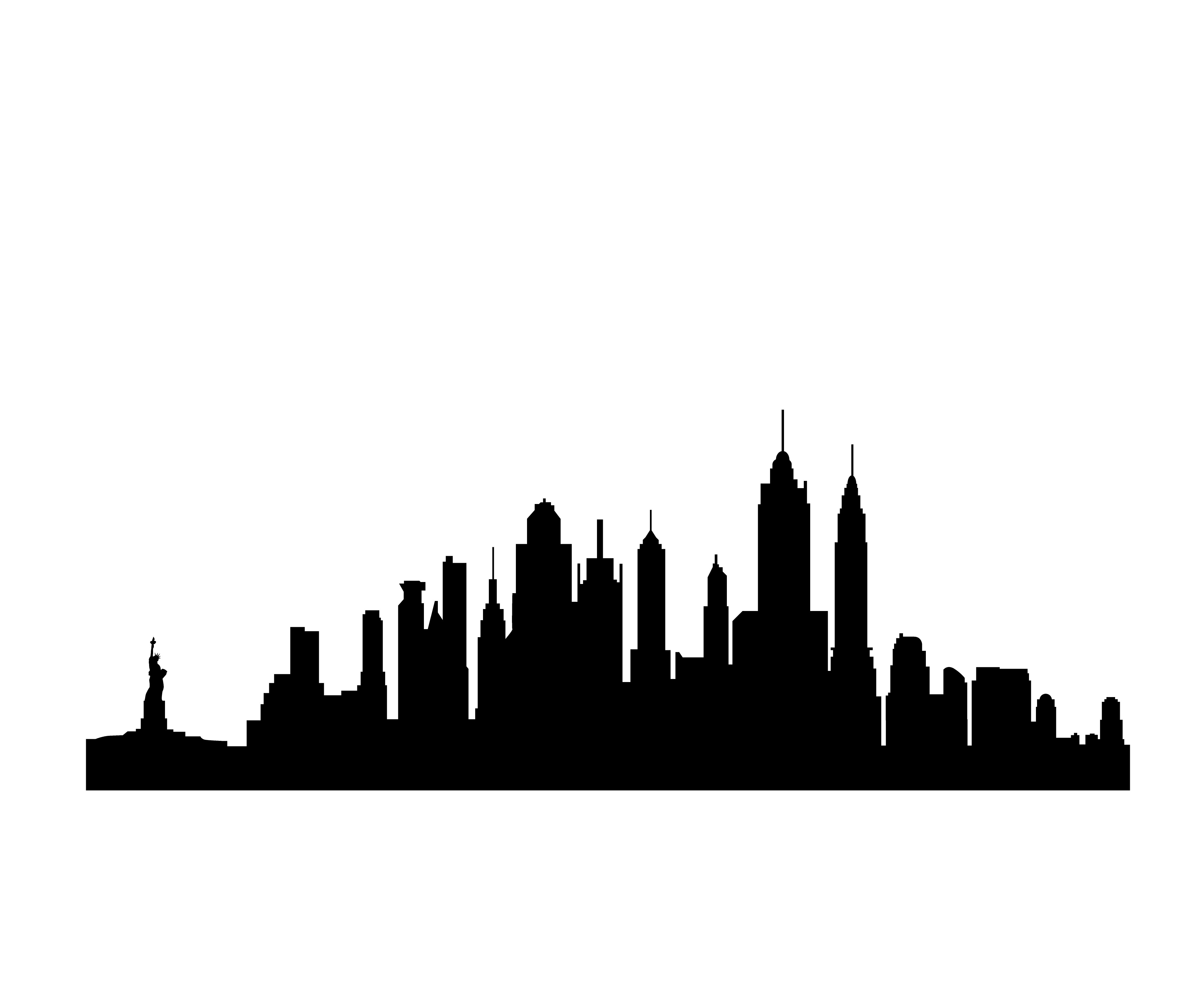 New York Skyline Black And White Silhouette - ClipArt Best